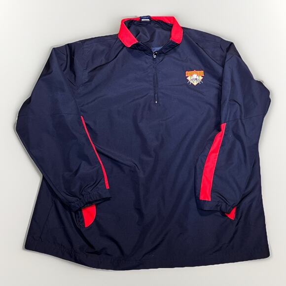 Cooperstown Dreams Park Quarter Zip Jacket XL Navy Red Baseball 28x30 - Picture 1 of 5